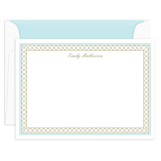 Posh Lattice Border Frame Flat Note Cards